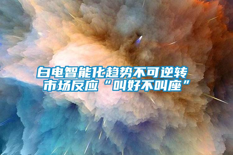 白電智能化趨勢不可逆轉 市場反應“叫好不叫座”