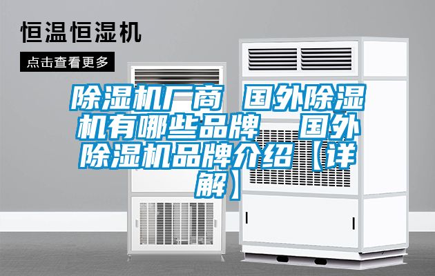 除濕機廠商 國外除濕機有哪些品牌  國外除濕機品牌介紹【詳解】