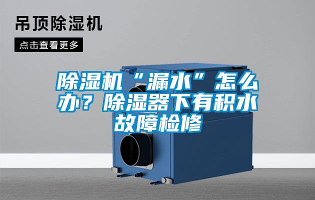 除濕機(jī)“漏水”怎么辦？除濕器下有積水故障檢修